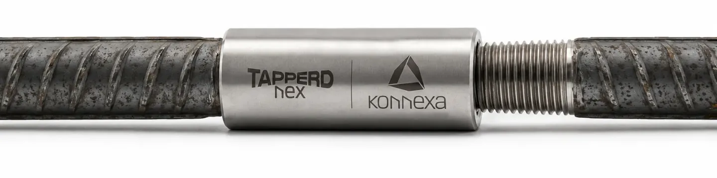 TaperedNEX tapered-thread rebar coupler system